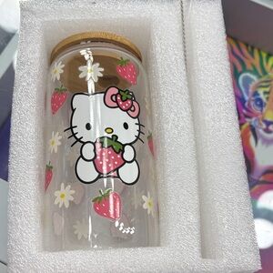 Hello Kitty Strawberry Glass Tumbler